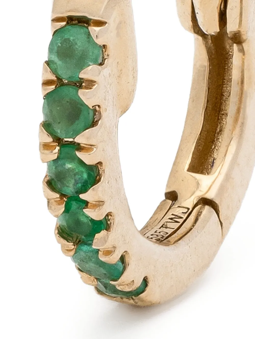 The Wild Jwls 14K gold emerald Daylight hoop earring | Image 2