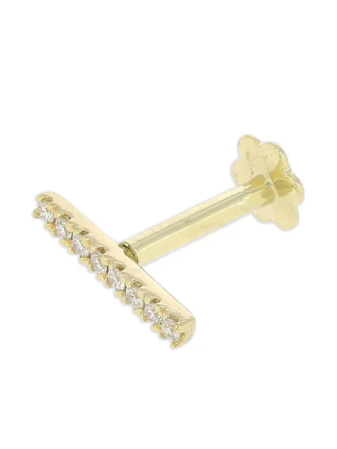 The Wild Jwls 14K yellow gold Macha diamond earring