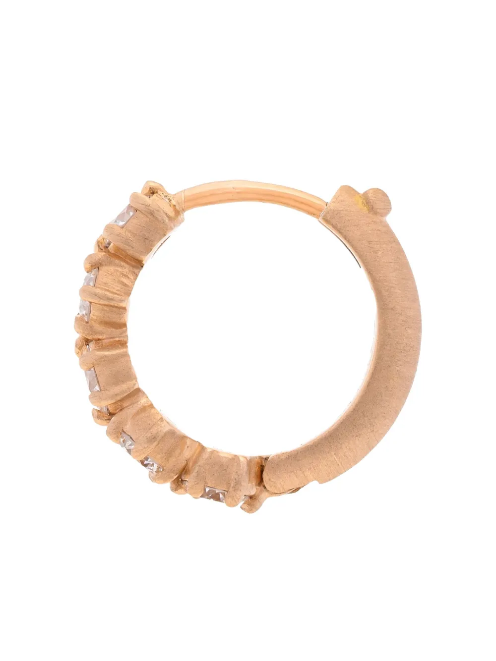 Jade Trau 18kt Rose Gold Diamond Huggie Earrings In Gold
