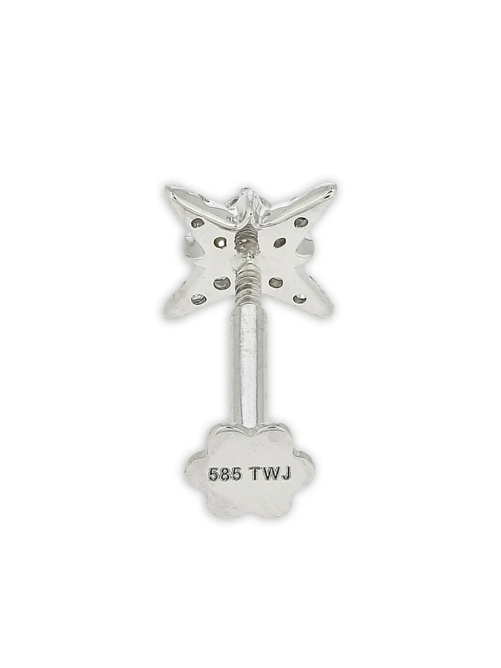 The Wild Jwls 14k White Gold Star Diamond Earring In Silver