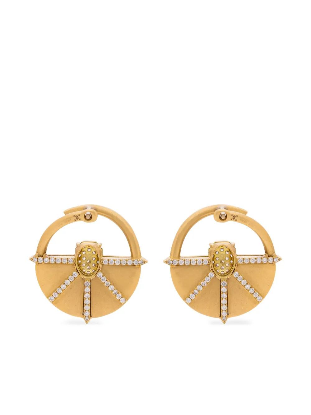 Ashaha 14K yellow gold mini Hiba diamond earrings | Image 2
