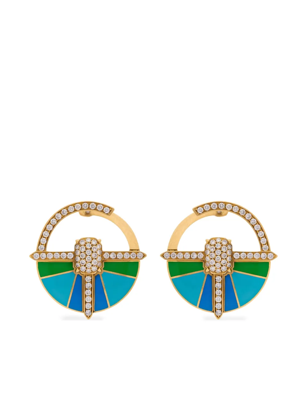 Ashaha 14K yellow gold mini Hiba diamond earrings | Gold | Image 1