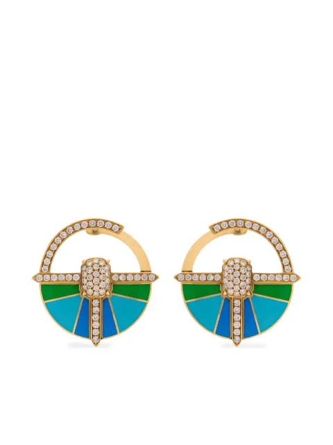 Ashaha 14K yellow gold mini Hiba diamond earrings