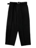 Jil Sander belted wool canvas trousers - Black