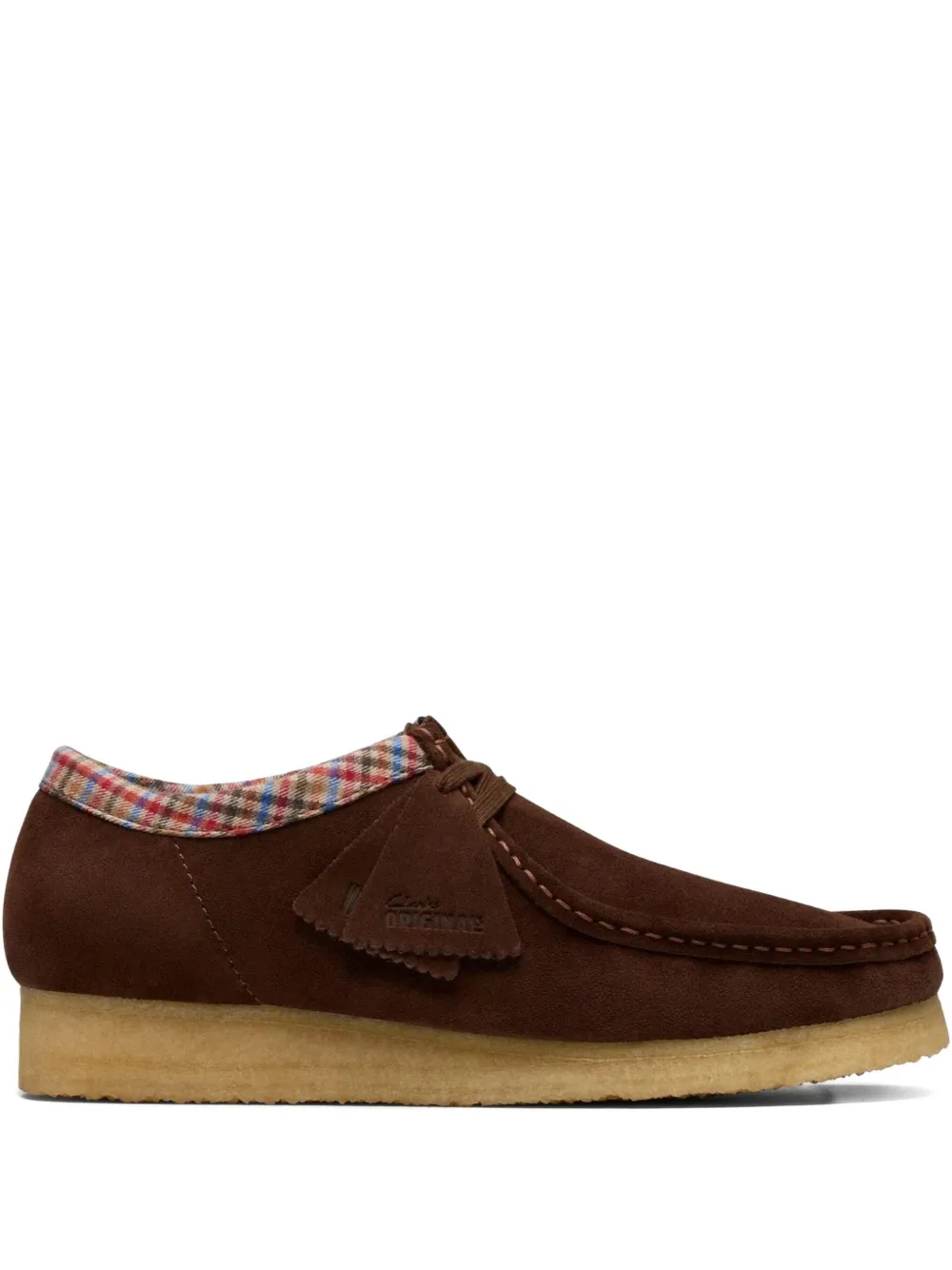 Clarks Originals suede check-trimmed boots Brown