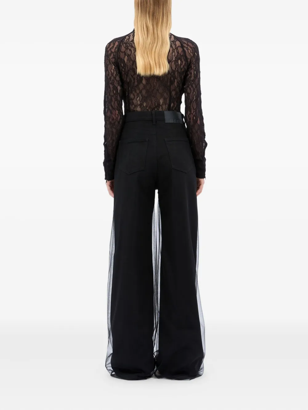 MSGM Jeans met tulen vlak Zwart