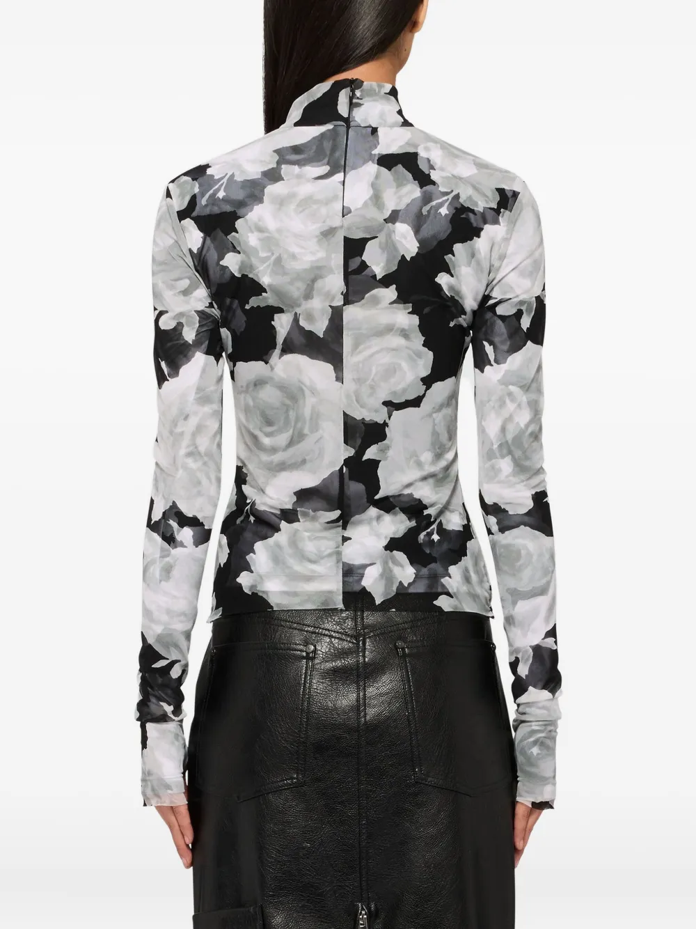 MSGM Top met bloemdetail Zwart