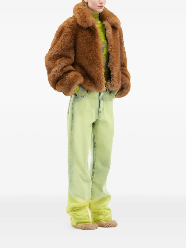 MSGM ジップアップ ジャケット | ブラウン | FARFETCH JP