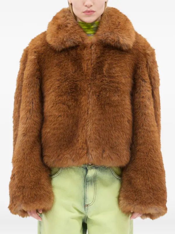 MSGM ジップアップ ジャケット | ブラウン | FARFETCH JP