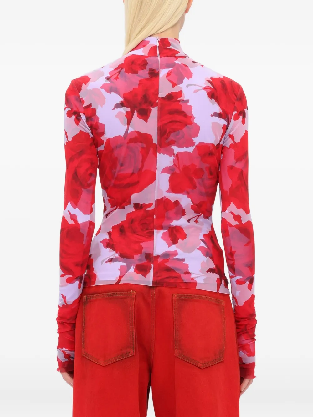 MSGM Top met bloemenprint Rood