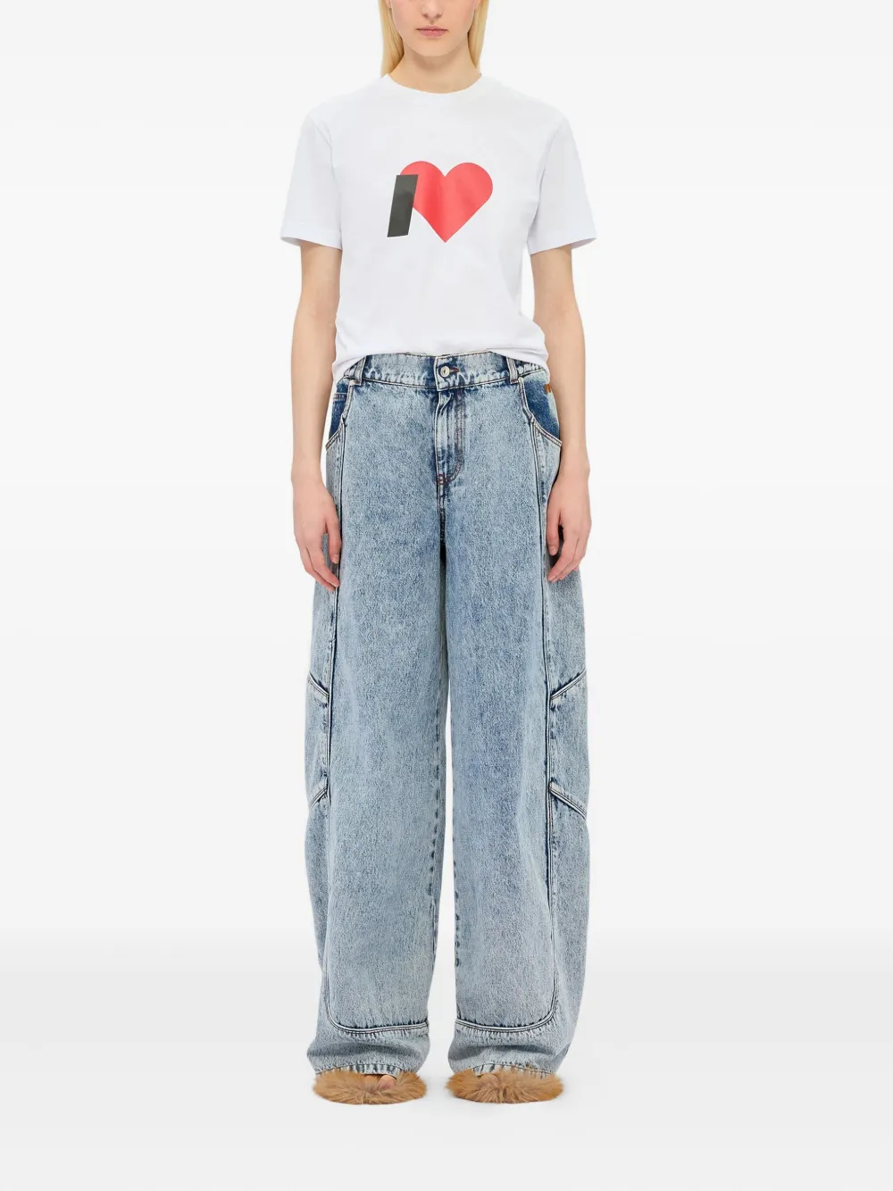 MSGM panelled pocket jeans - Blauw