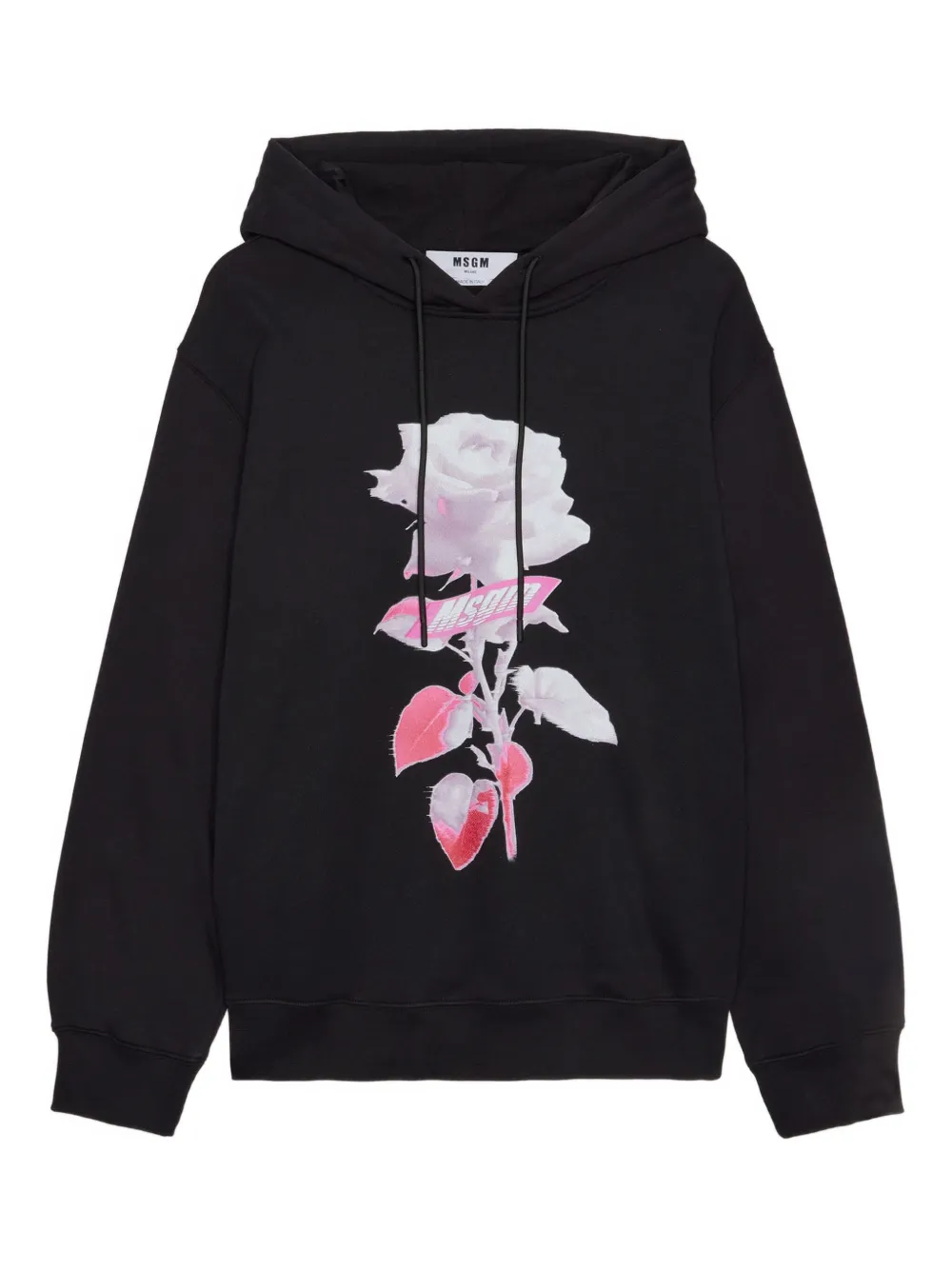 MSGM rose-print hoodie | noir | Image 1