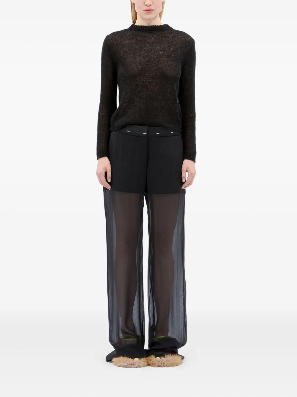 MSGM logo-detail trousers - Zwart