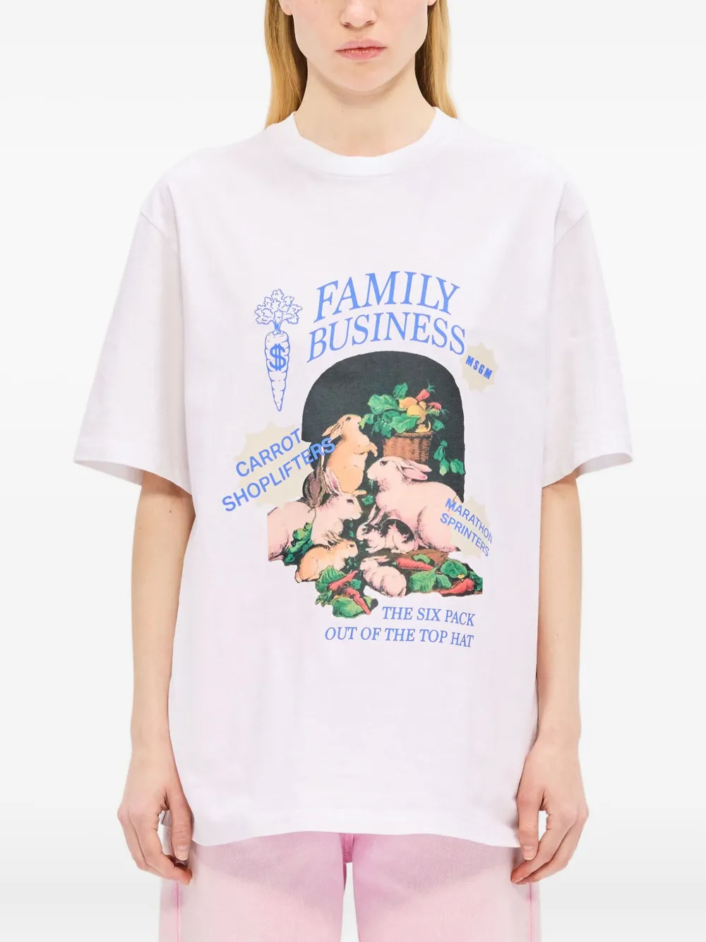 Msgm Graphic-print T-shirt In White
