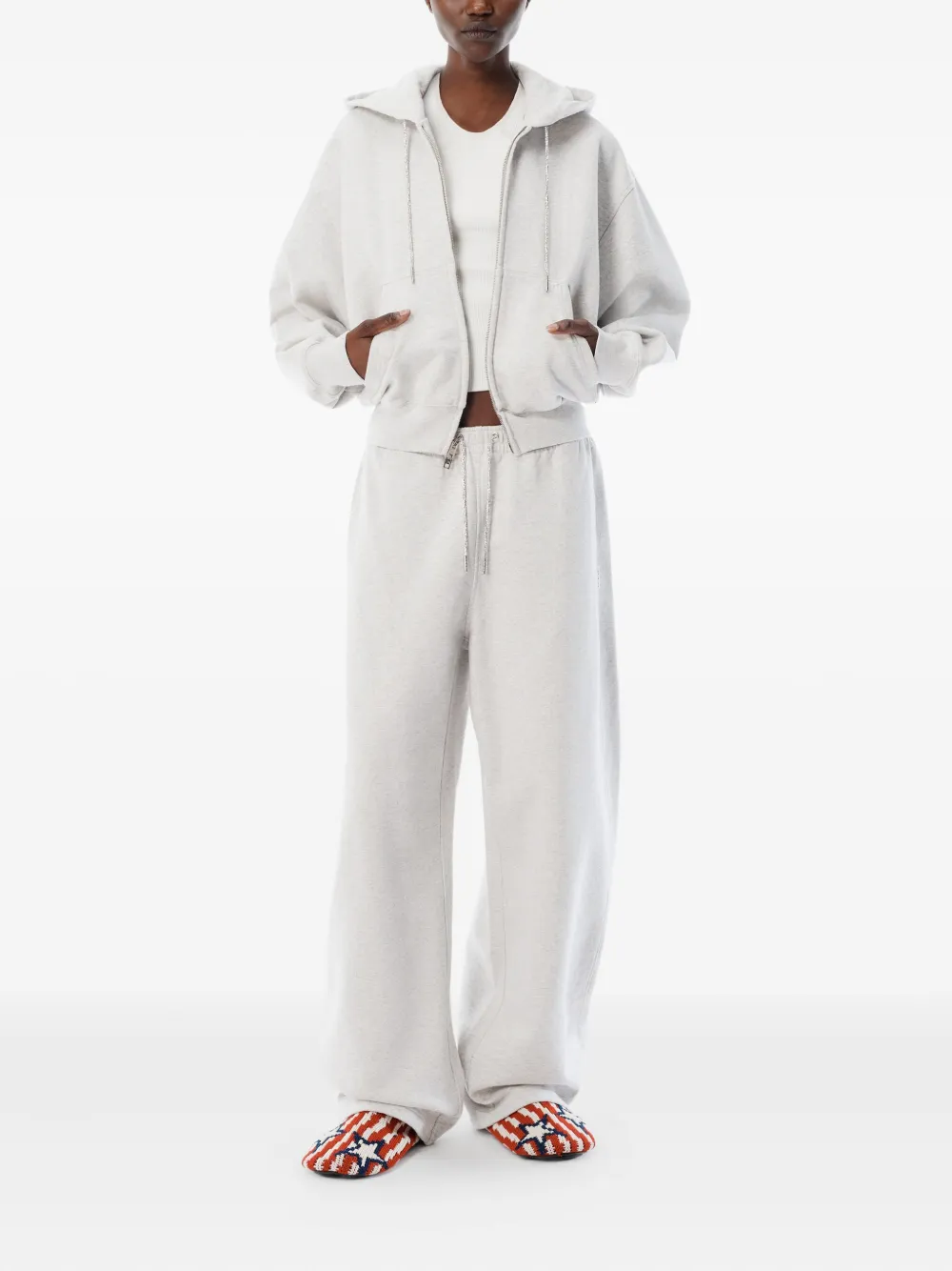 Alexander Wang Trainingsbroek met trekkoord en stras - Grijs
