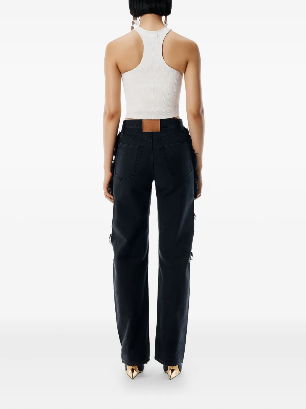 Alexander Wang Float Jeans Mit Ausgefransten Nähten In Black