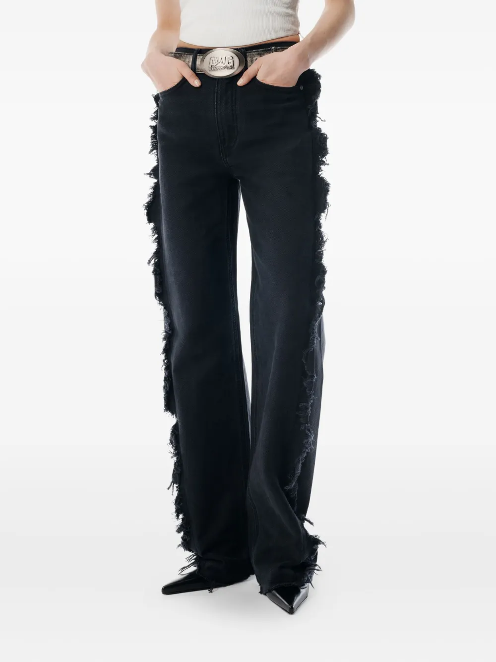 Alexander Wang Float Jeans Mit Ausgefransten Nähten In Black