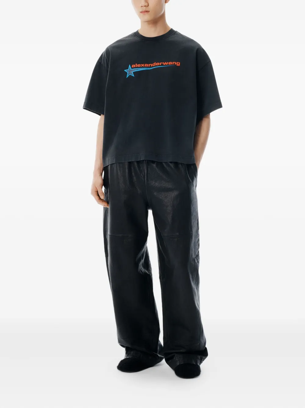 Alexander Wang T-shirt Mit Grafischem Print In Black
