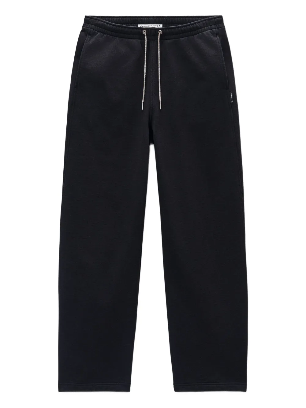 Alexander Wang rhinestone-drawcord cotton track pants | Black | Image 1