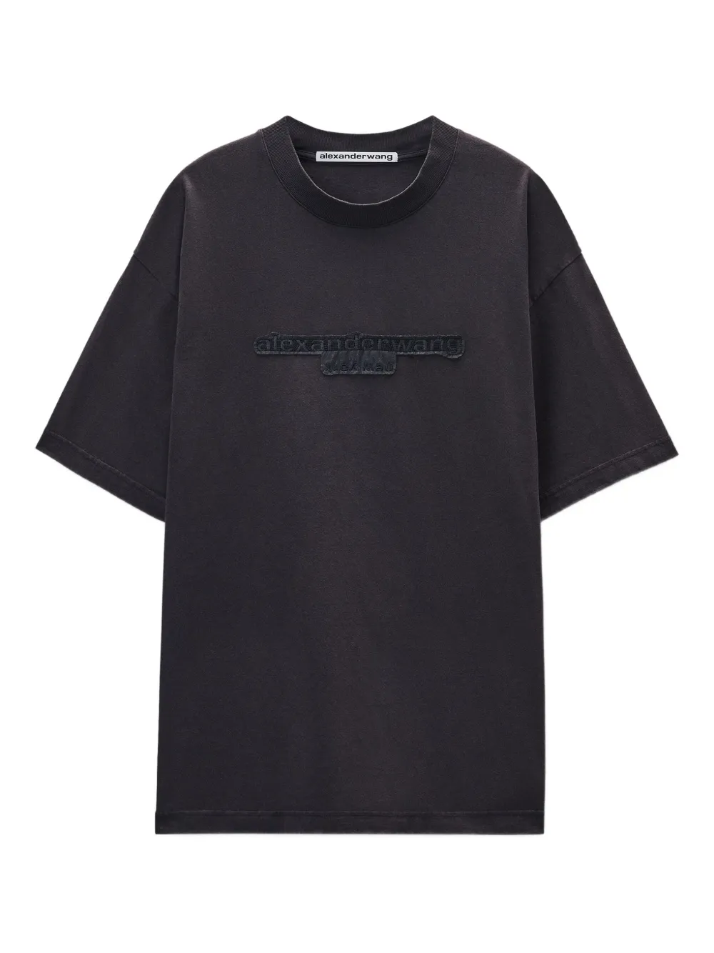 Alexander Wang logo-patch short-sleeve T-shirt | Grey | Image 1
