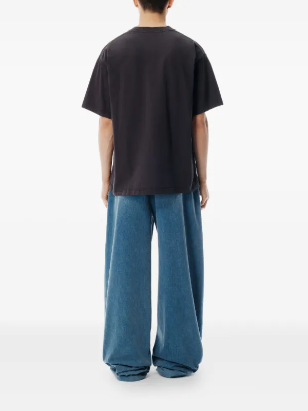 Alexander Wang logo-patch short-sleeve T-shirt | Grey | FARFETCH IN