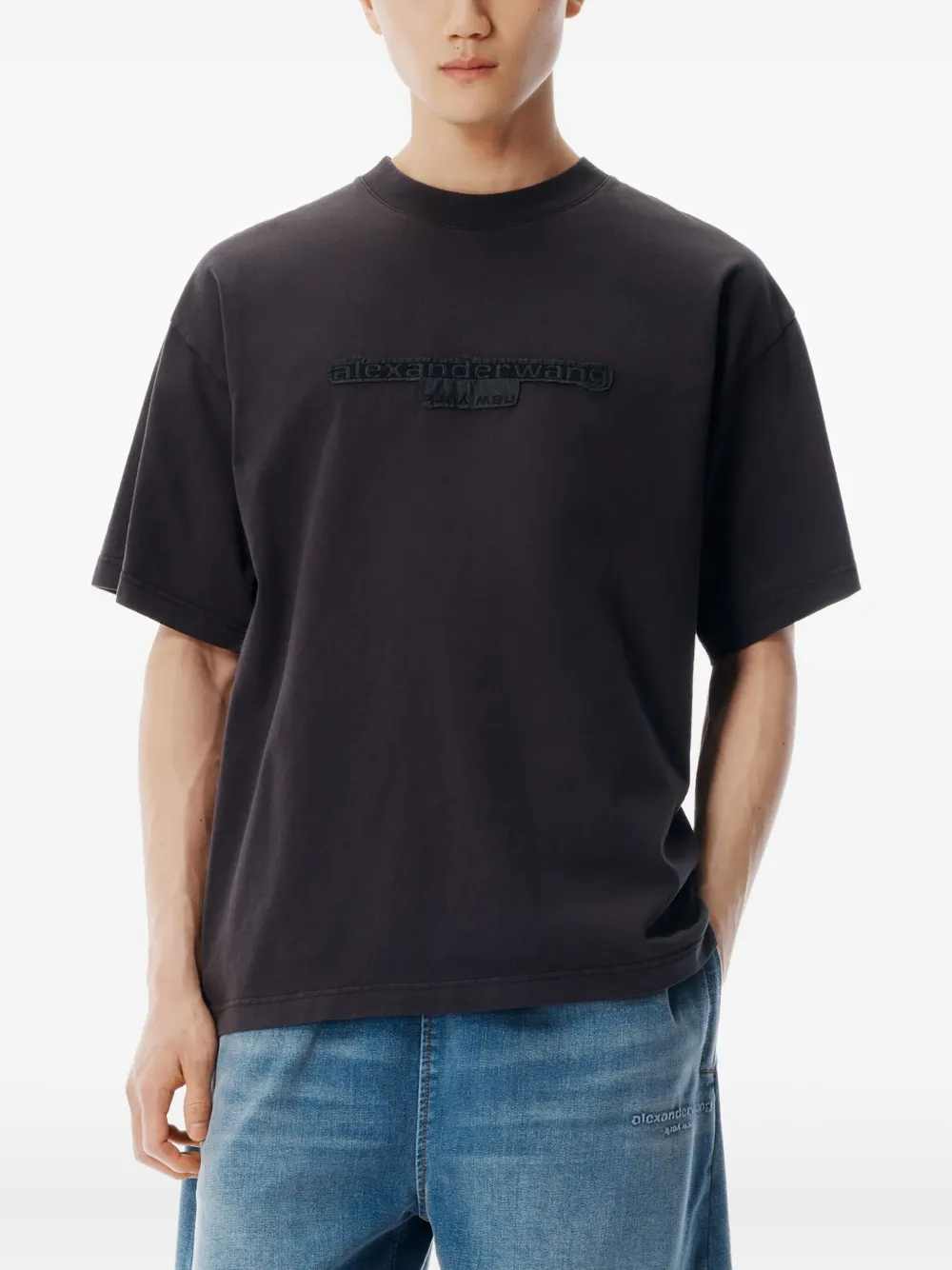 Alexander Wang T-shirt met logopatch Grijs