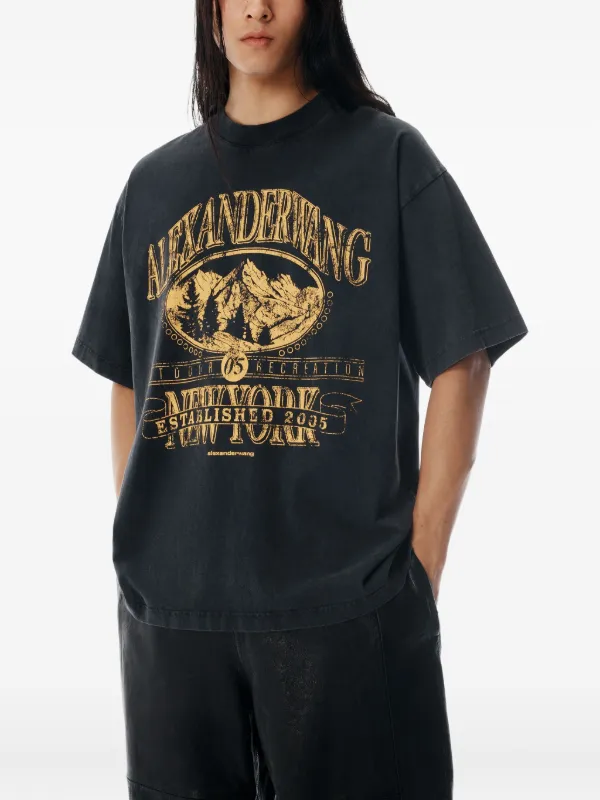 Alexander Wang graphic-print T-shirt | Grey | FARFETCH IN