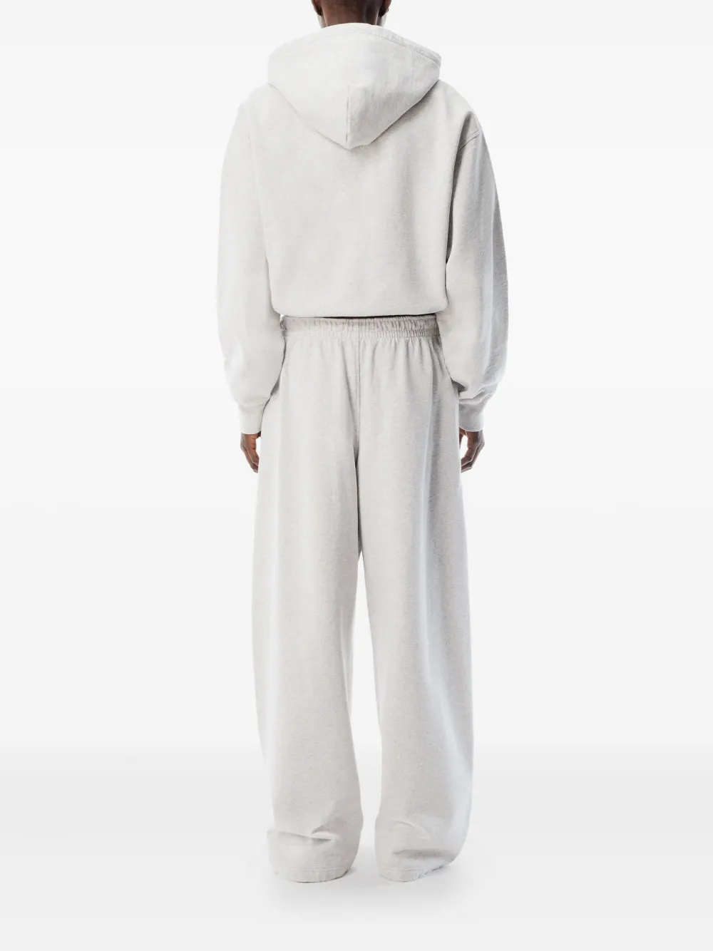 Alexander Wang Rhinestone-drawcord Zip-up Hoodie In White