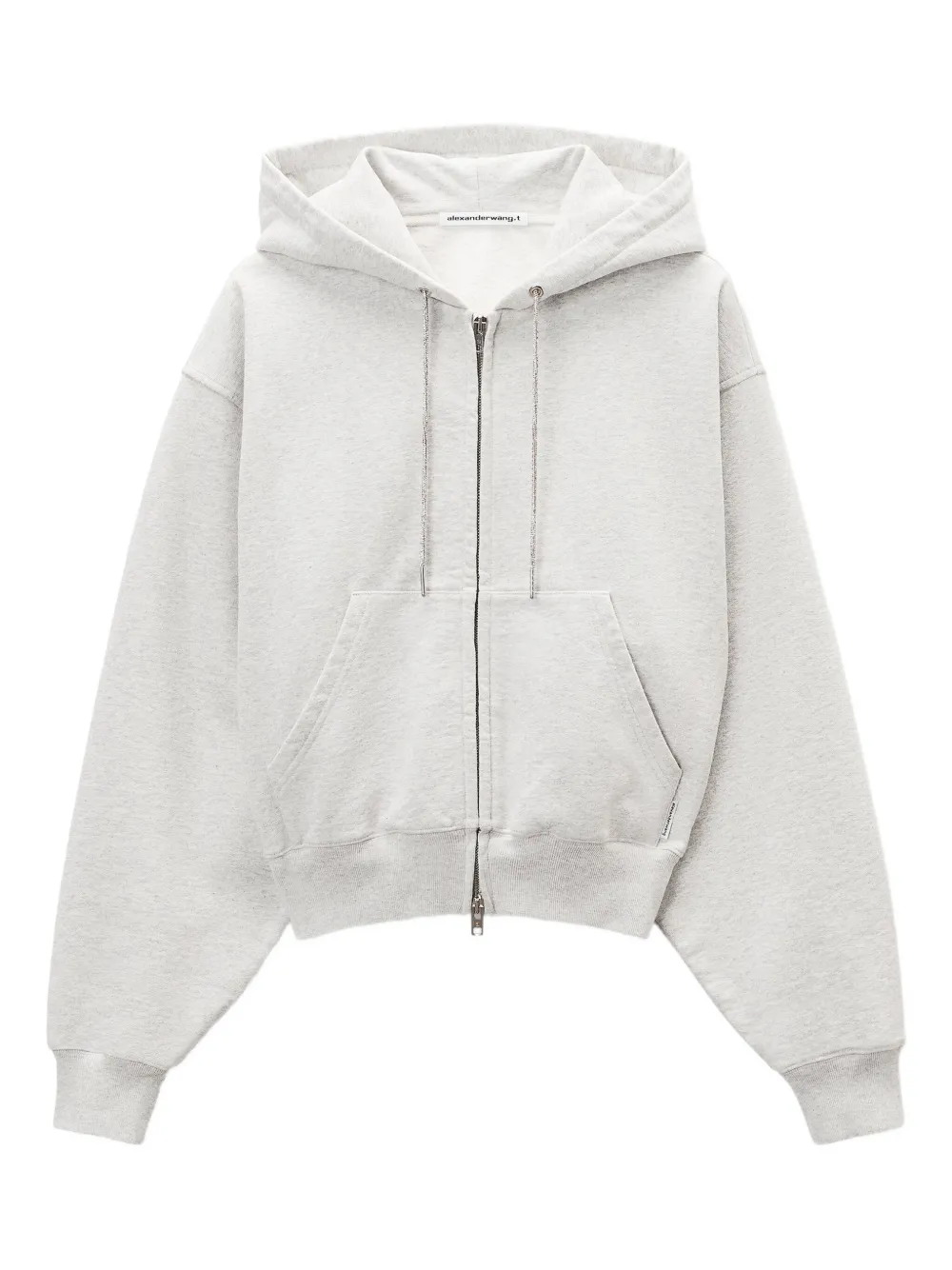 Alexander Wang ラインストーン ジップパーカー - グレー Alexander Wang ラインストーン ジップパーカー - グレー