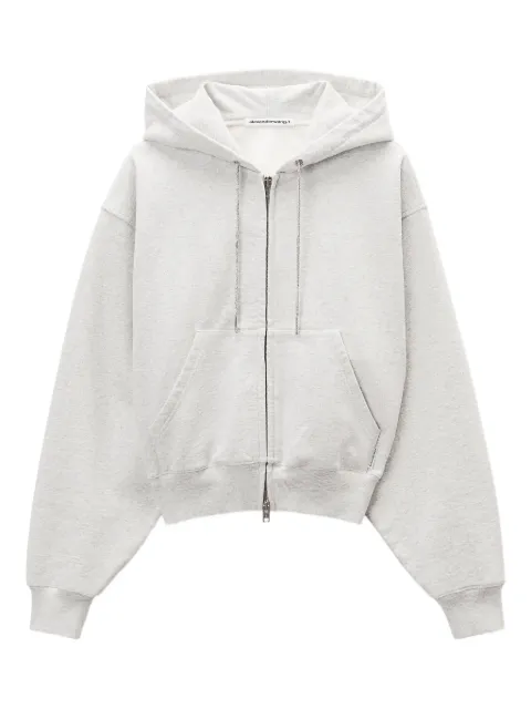 Alexander Wang rhinestone-drawcord zip-up hoodie