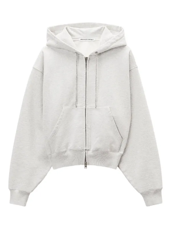 Alexander Wang ラインストーン ジップパーカー | グレー