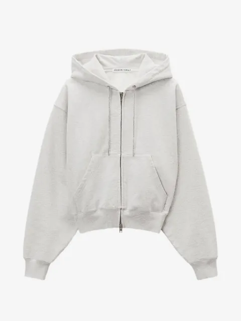 Alexander Wang hoodie con cierre y cordones de strass