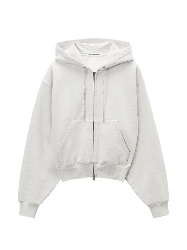 Alexander Wang ラインストーン ジップパーカー | グレー | FARFETCH JP