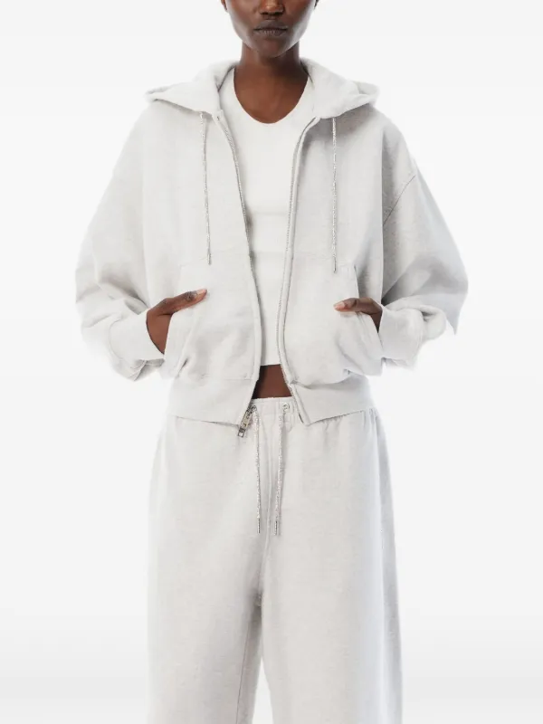 Alexander Wang 満天星ラインストーン フード付きスウェット S Alexander Wang ラインストーン パーカー | ブラック | FARFETCH JP