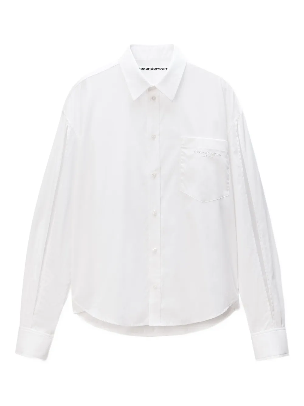 Alexander Wang Slashed-sleeve Shirt In White