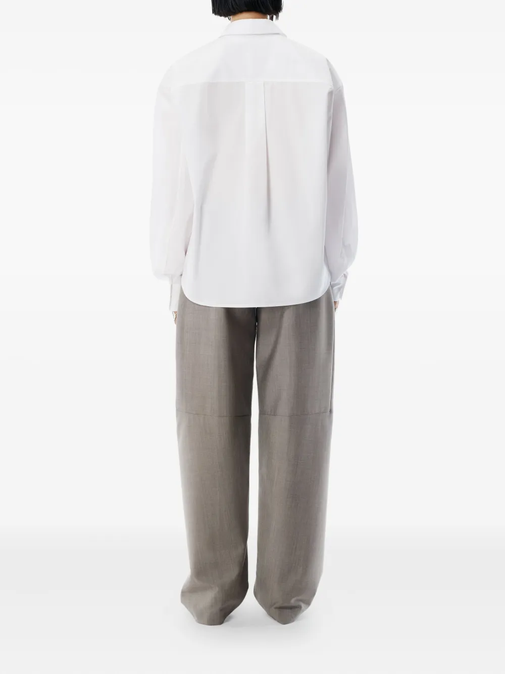 Alexander Wang Slashed-sleeve Shirt In White