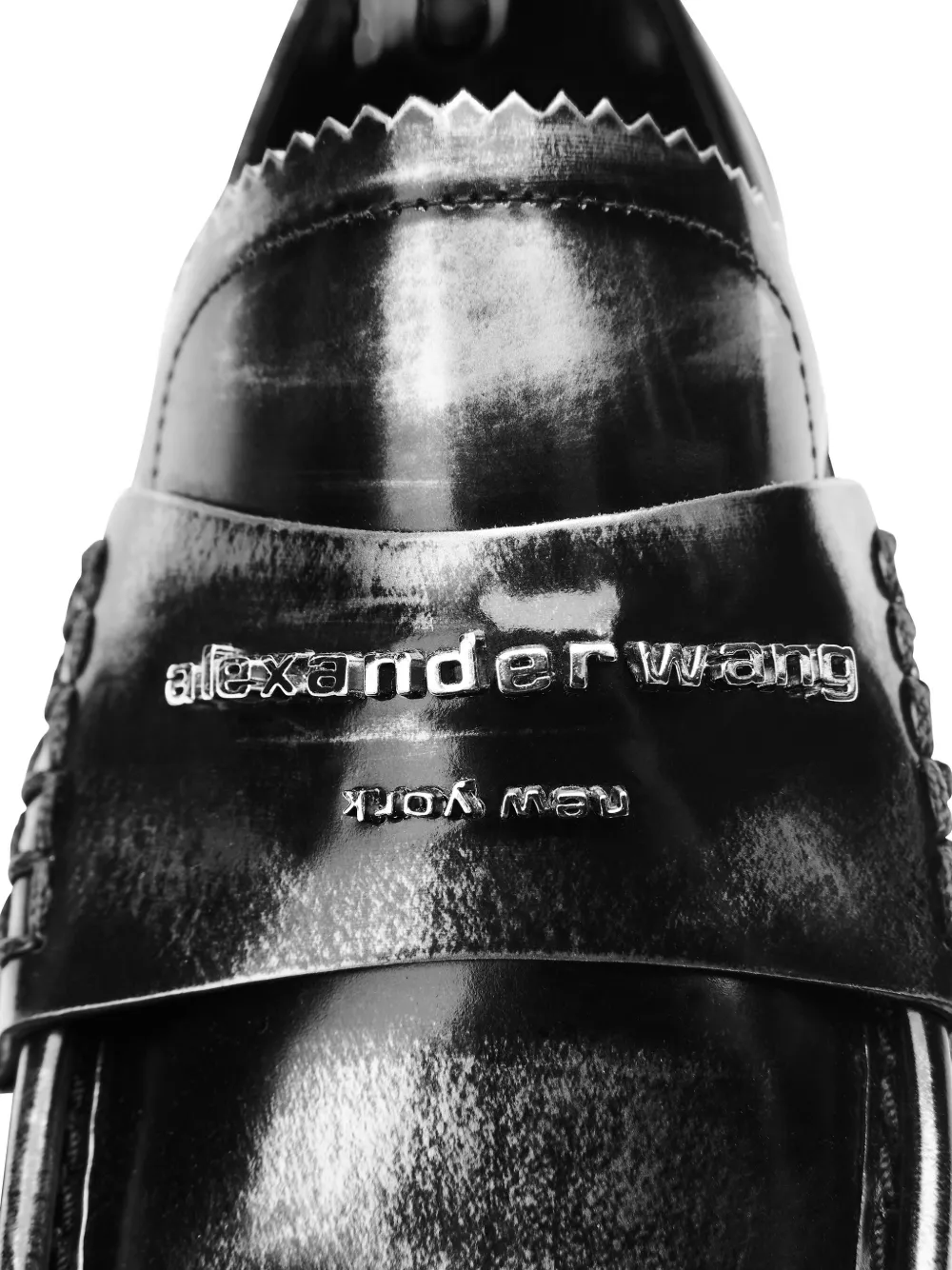 Alexander Wang Lug-sole Logo-plaque Loafers In Black