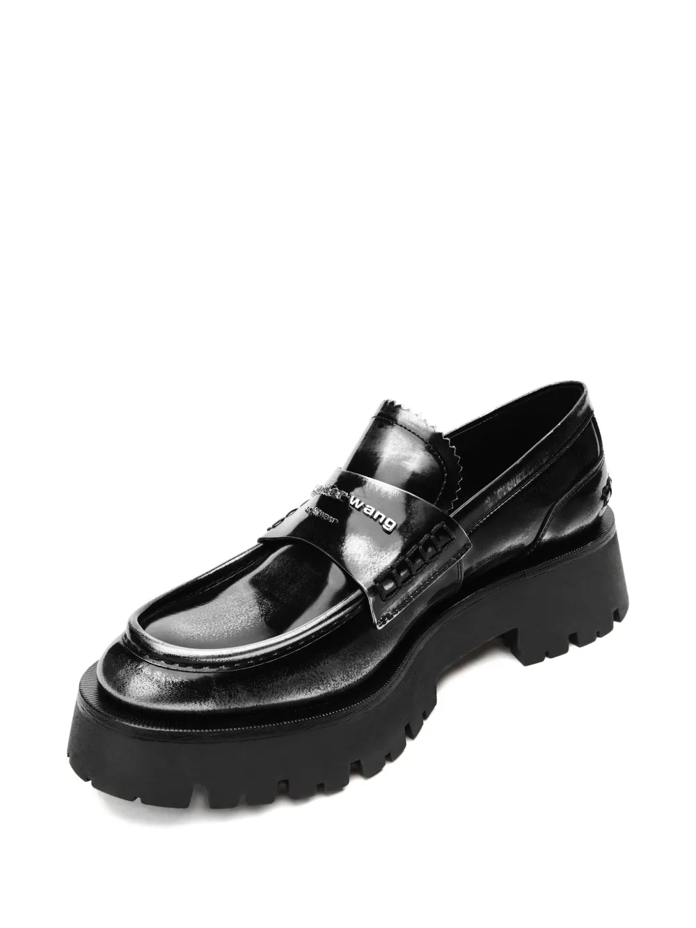 Alexander Wang lug-sole logo-plaque loafers - Zwart