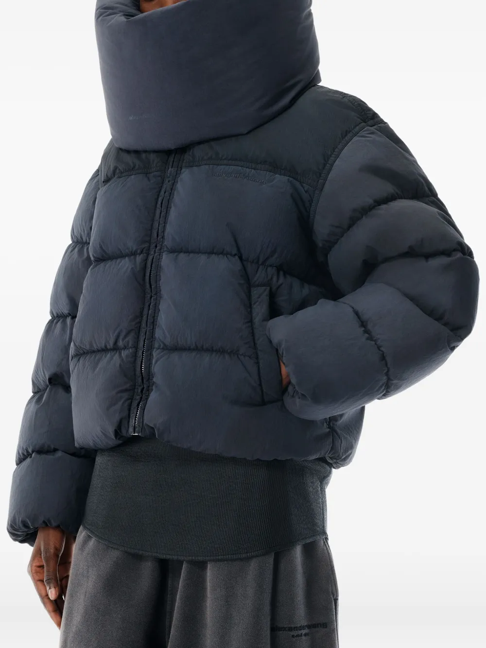 Alexander Wang Long-sleeved Zippered Cotton Jacket In Black