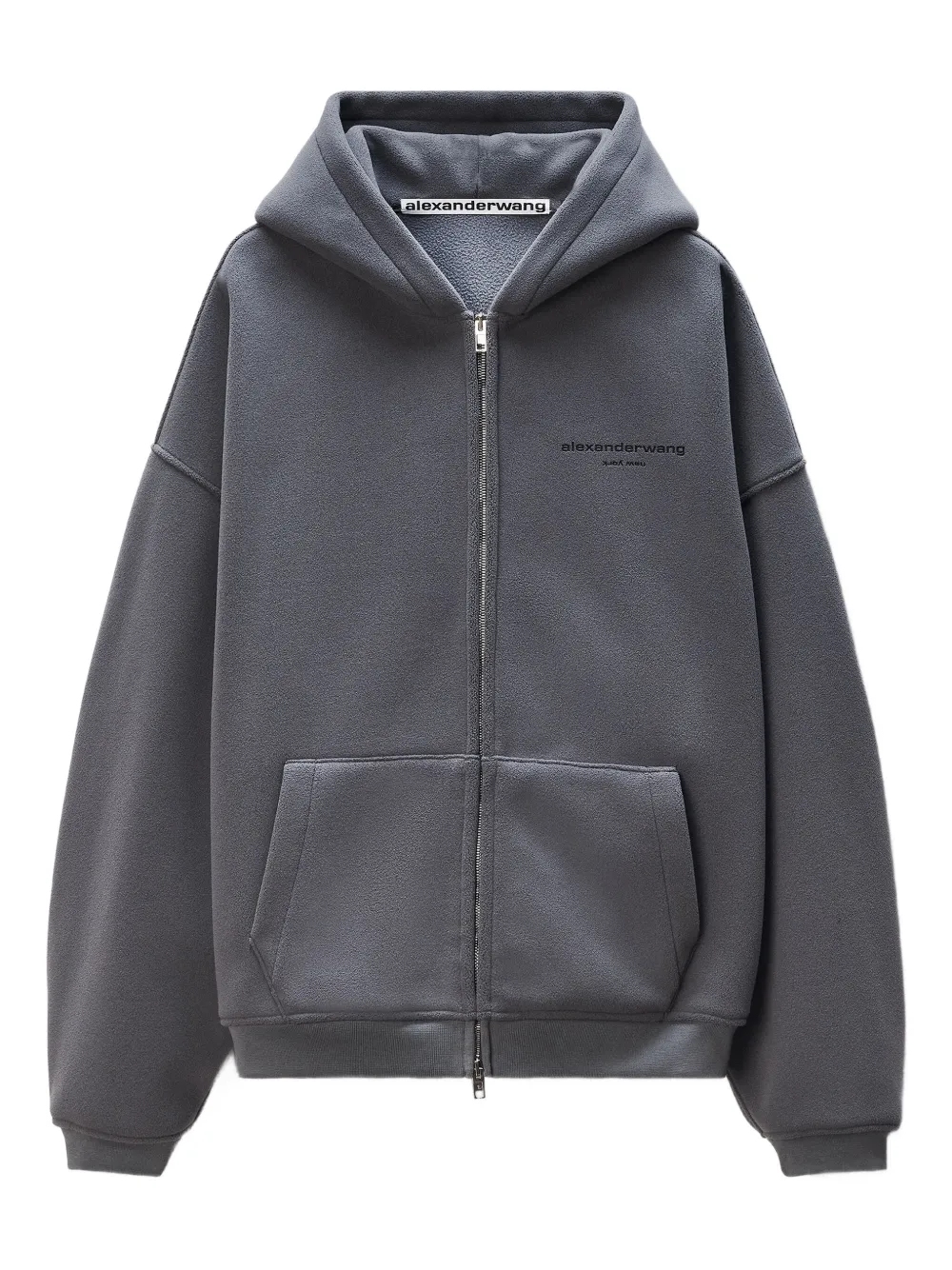 Alexander Wang logo-detail zip-up hoodie | Grey | Image 1