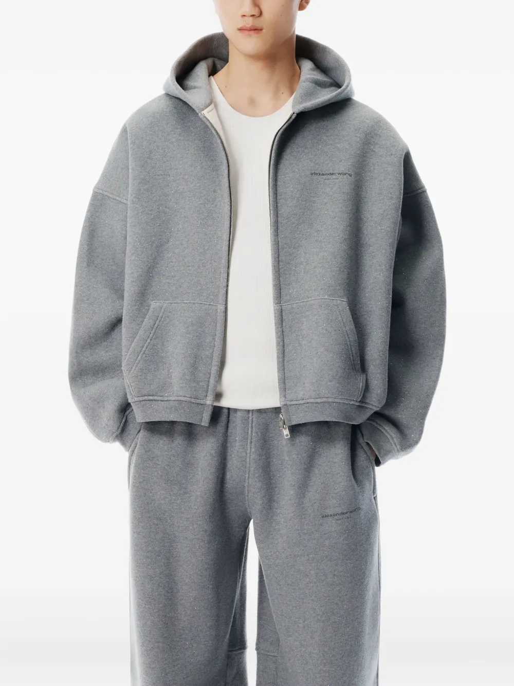 Alexander Wang zip-up Hoodie | Grey | FARFETCH