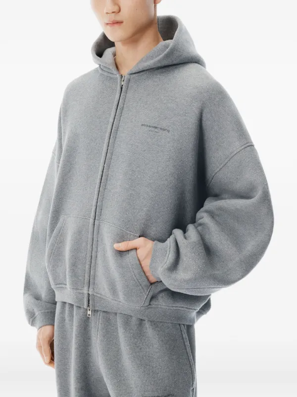 SleepyHungry　アップグレード Alexander Wang zip-up Hoodie | Grey | FARFETCH