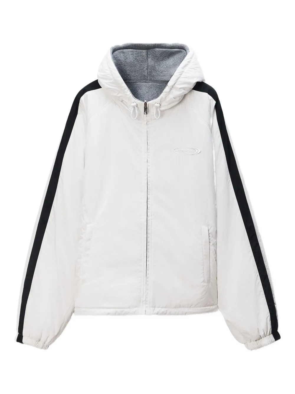 Alexander Wang Reversible Zip-front Hoodie In Gray