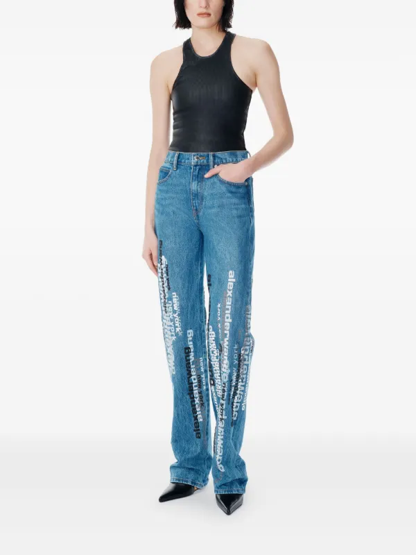 Alexander Wang ロゴ ジーンズ | ブルー | FARFETCH JP