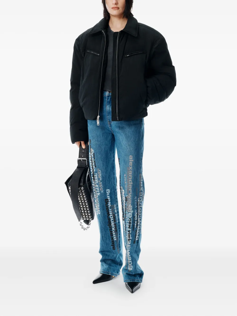 Alexander Wang Jeans met logoprint - Blauw