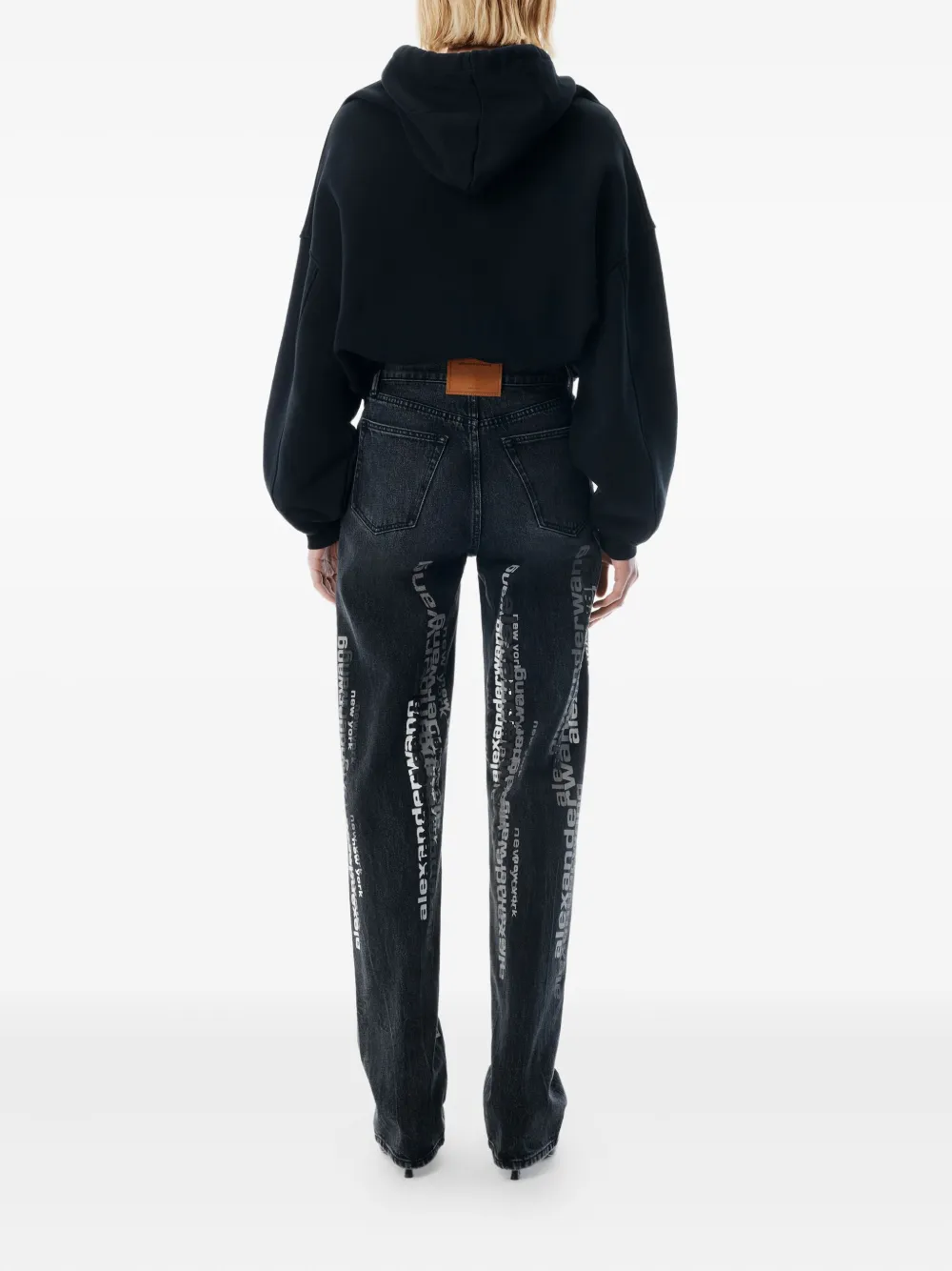 Alexander Wang Ez Logo-print Jeans In Black