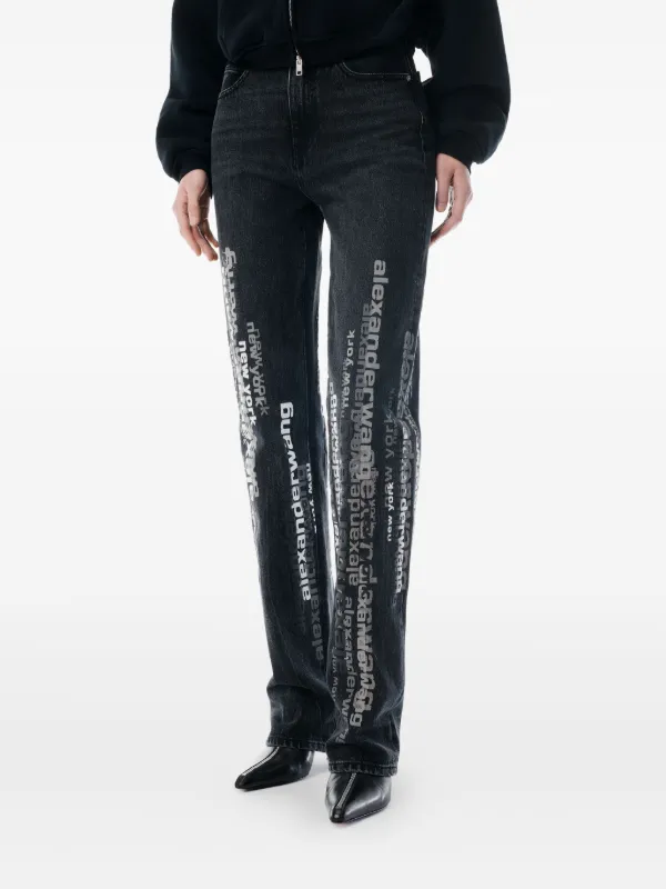 Alexander Wang EZ ロゴ ジーンズ | ブラック | FARFETCH JP