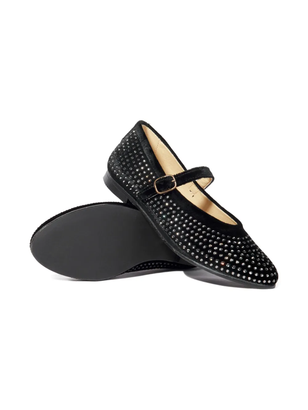 Andanines Girls Diamante Shoes In Black