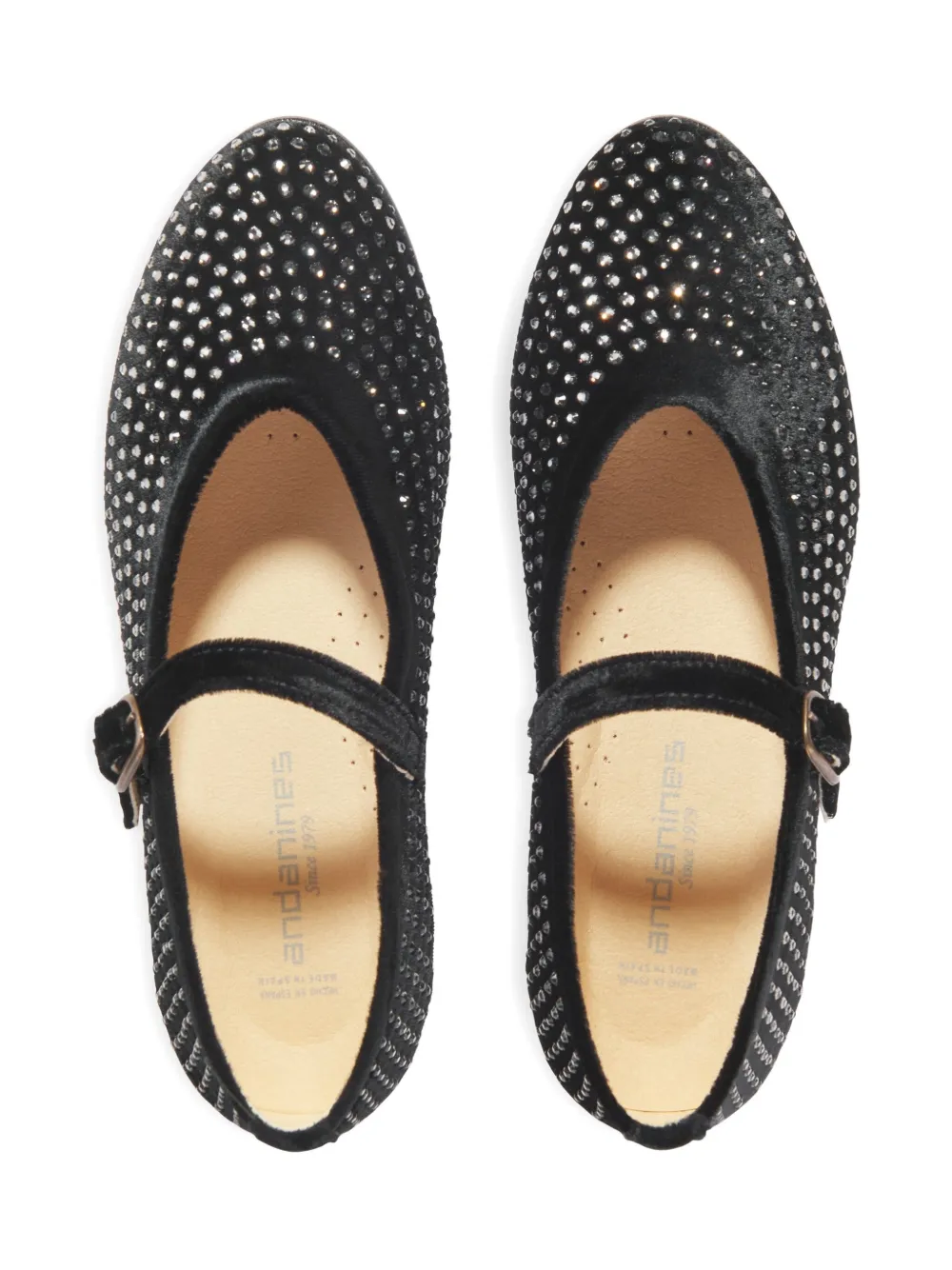 Andanines Girls Diamante Shoes In Black