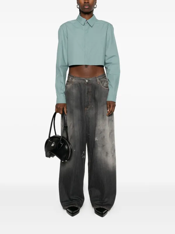 Rick Owens クロップド シャツ | ブルー | FARFETCH JP